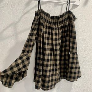 Off the shoulder plaid shirt from Lulu’s- Size S